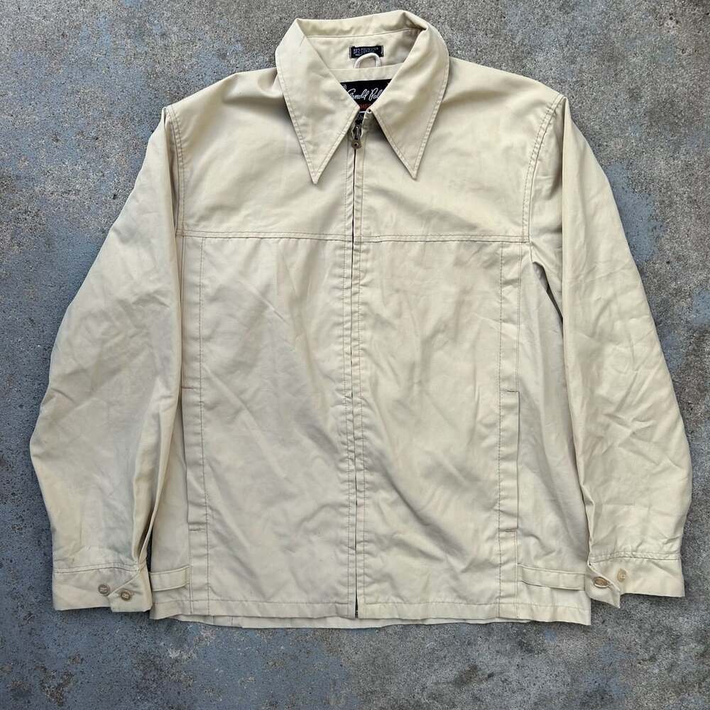 Vintage 70s Arnold Palmer Weatherflight Jacket Size 40 Tan